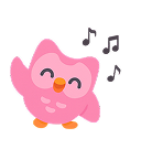 Trill mascot — a friendly pink owl waving